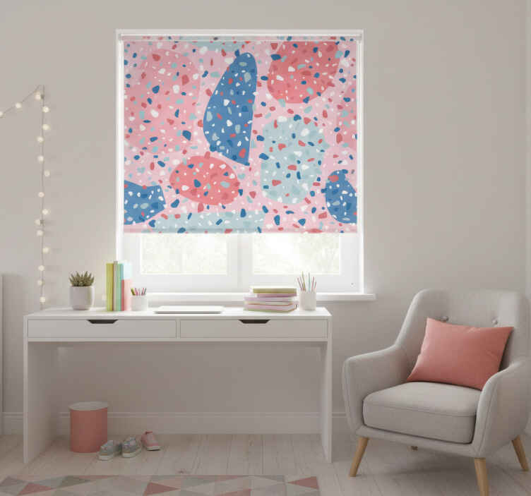 Teini-ikäisen rullaverhon pinkki terrazo - Tenstickers