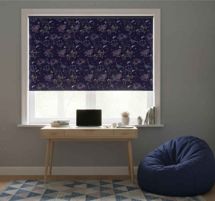 Teenage bedroom roller blind constellation design - TenStickers