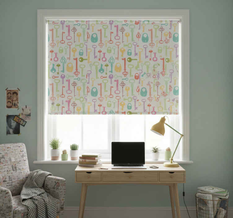 Colorful keys teenage bedroom roller blind - TenStickers