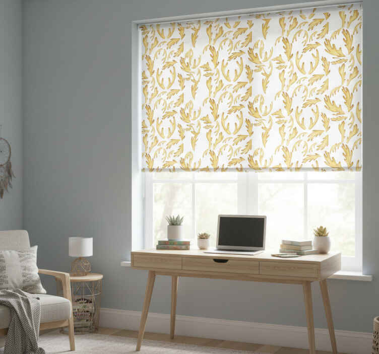 Teenage bedroom roller blind golden boho reindeers - TenStickers