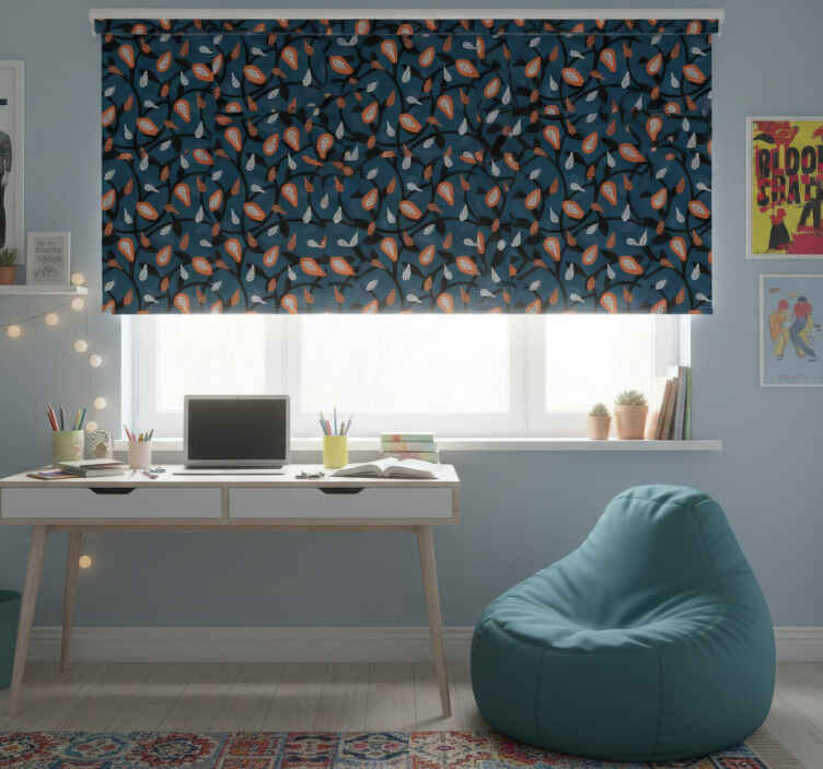 Teini-ikäisen rullaverhon papaya ja kasvit - Tenstickers