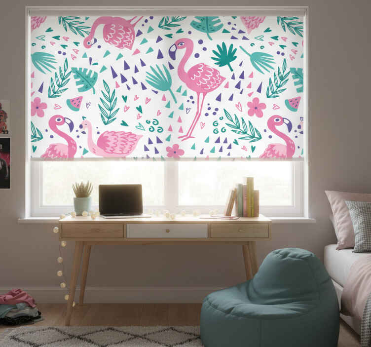 Teini-ikäisen rullaverho flamingokuvioilla - Tenstickers