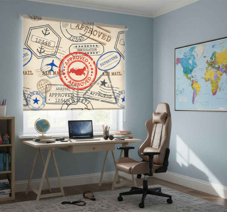 Matkaleimat teini-ikäisen rullaverho - Tenstickers