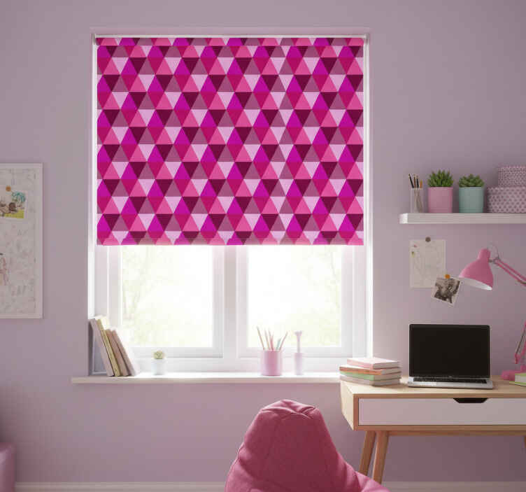 Fuksia geometrinen teini-ikäisen rullaverho - Tenstickers