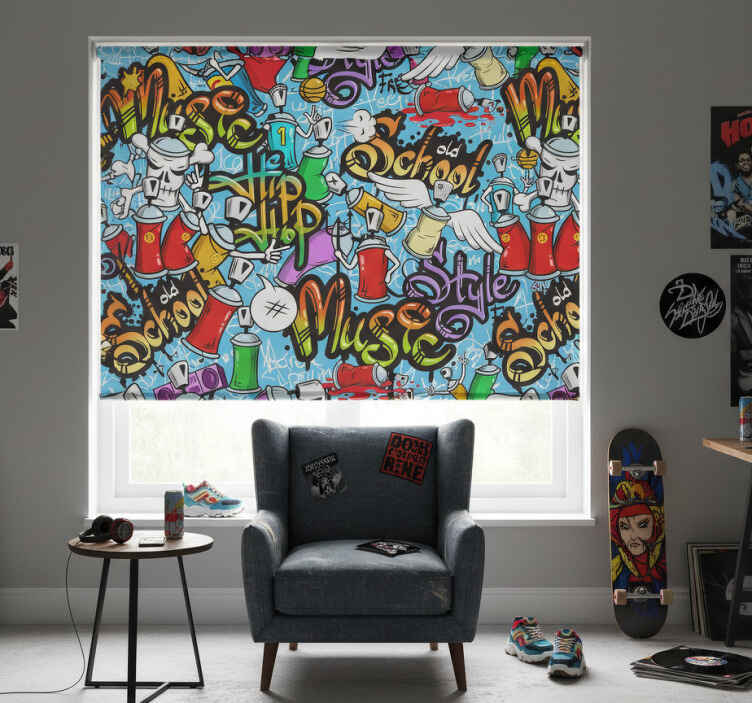 Teini-ikäisen rullaverhon katugraffiti-hiphopkulttuuri - Tenstickers