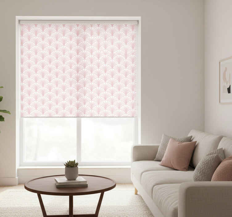 Modern roller blind with pink fan patterns - TenStickers