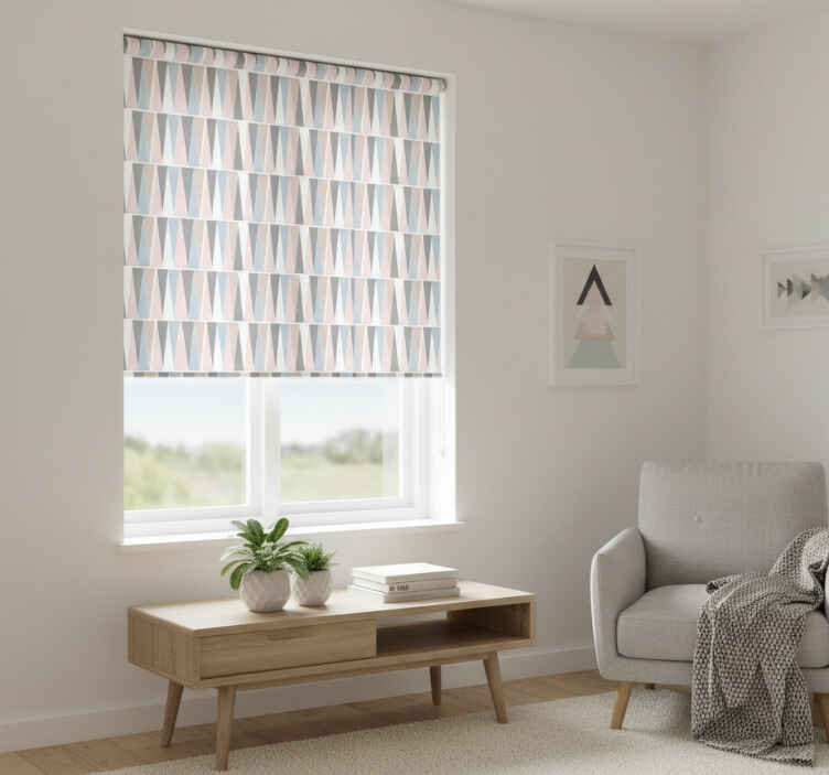 Modern roller blind scandinavian triangles design - TenStickers