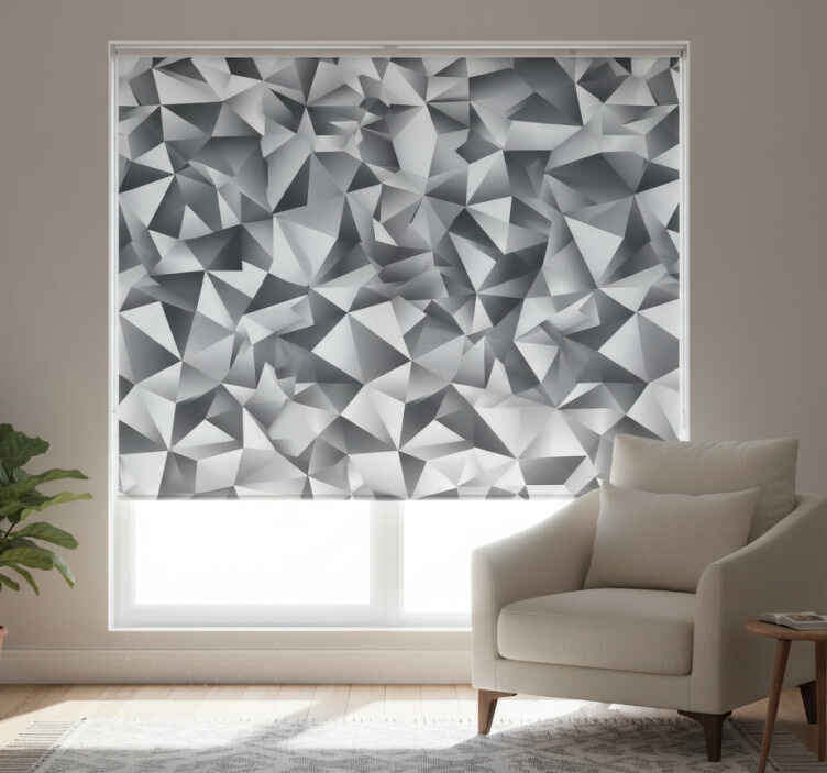 Modern roller blind in gray diamond pattern - TenStickers