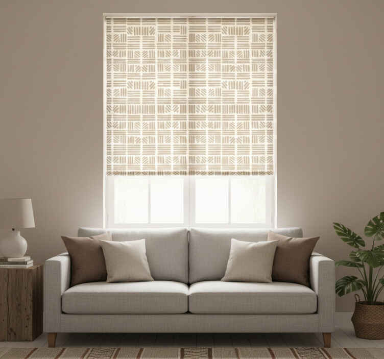Modern roller blind with geometric line patterns - TenStickers