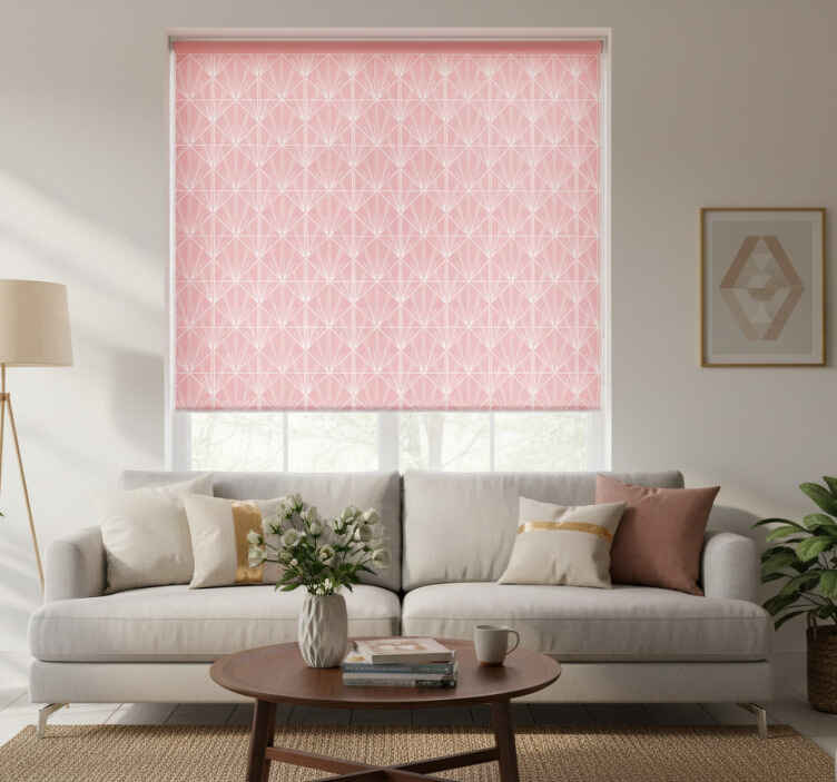 Modern roller blind geometric pink design - TenStickers