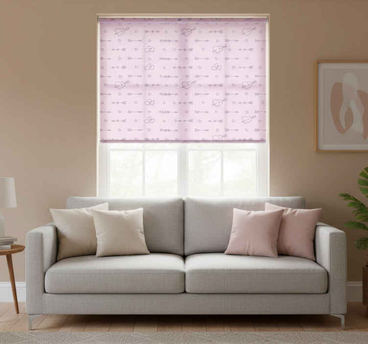 Store enrouleur moderne silhouettes de cœurs décoratifs - TenStickers