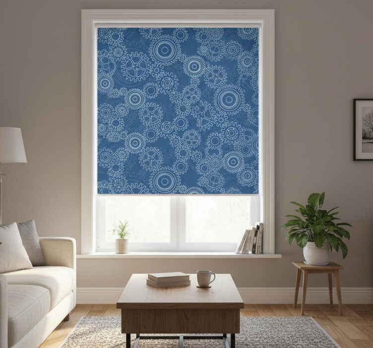 Store enrouleur moderne motif chaînes mécaniques 3d - TenStickers