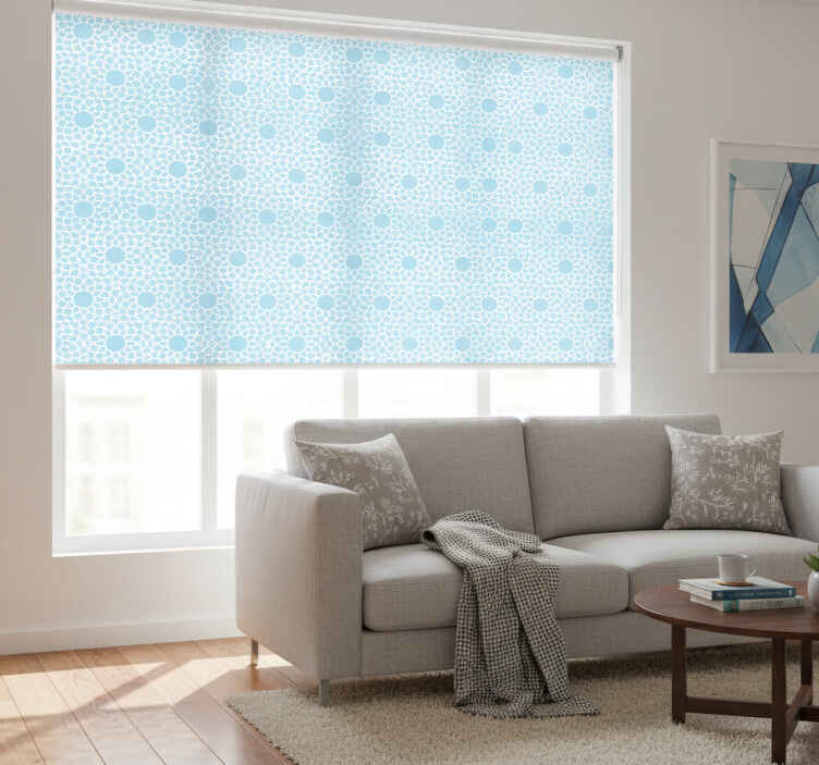 Store enrouleur moderne motif géométrique bleu et blanc - TenStickers