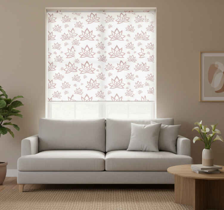 Store enrouleur moderne motif de lotus minimaliste - TenStickers