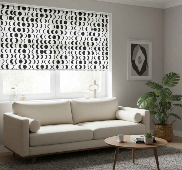 Store enrouleur moderne motif lune minimaliste - TenStickers