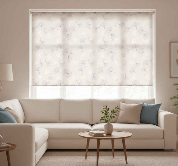 Store enrouleur moderne feuilles de ginkgo crème - TenStickers