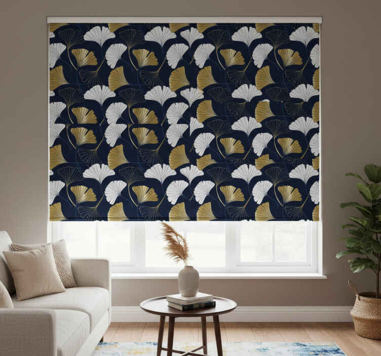 Store enrouleur moderne feuilles de ginkgo en relief - TenStickers