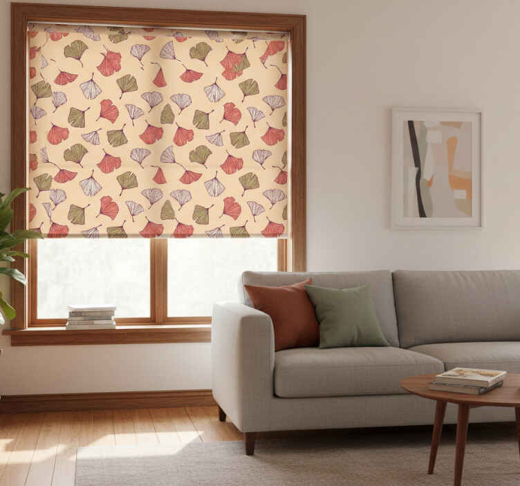 Store enrouleur moderne feuilles de ginkgo colorées - TenStickers