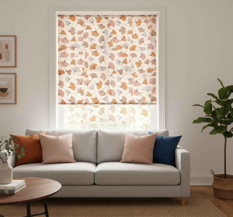 Modern roller blind ginkgo leaves design - TenStickers