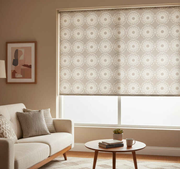 Store enrouleur moderne motifs cercles beiges éclectiques - TenStickers