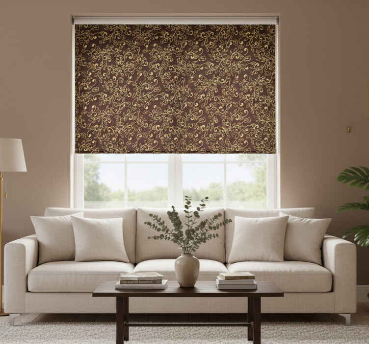 Modern blind golden tree leaves design - TenStickers