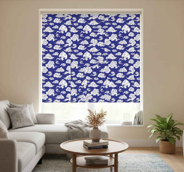 Modern blind with white clouds on blue background - TenStickers