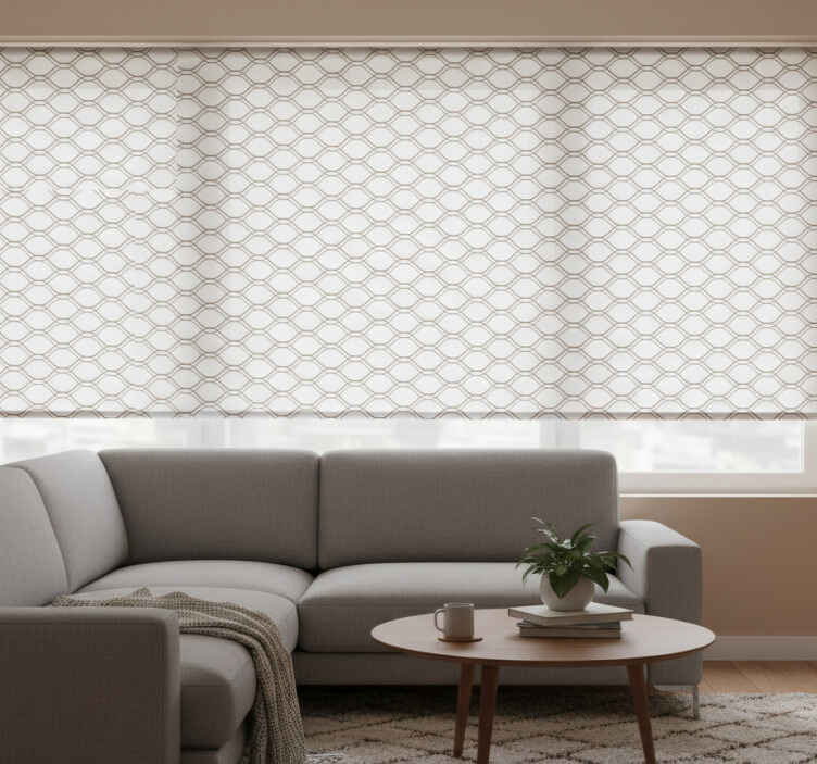 Store enrouleur moderne motif géométrique ondulé marron - TenStickers