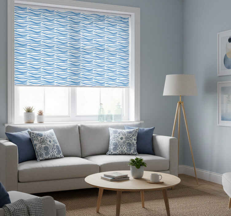Store enrouleur moderne motif petites vagues - TenStickers