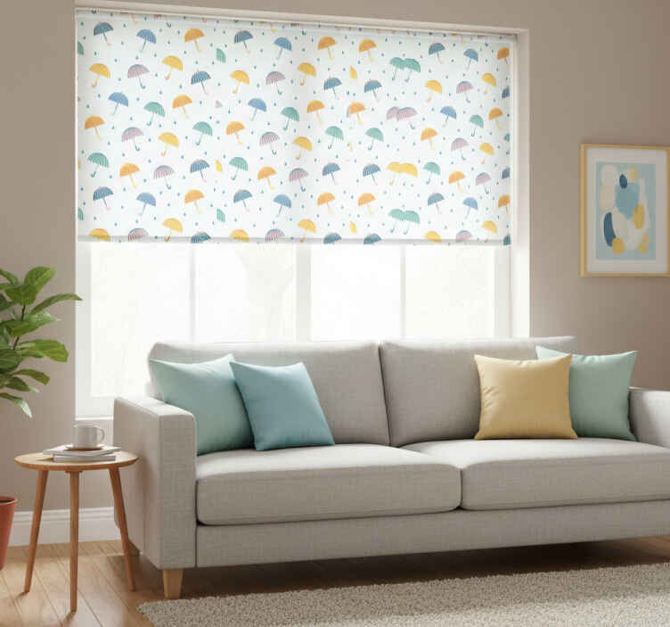 Store enrouleur moderne fond de parapluies colorés amusants - TenStickers
