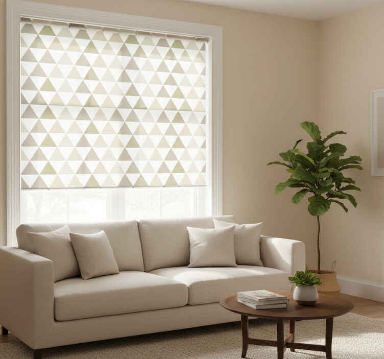 Store enrouleur moderne triangles aux nuances de beige - TenStickers