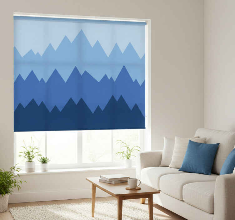Store enrouleur moderne range couverture blanc et bleu - TenStickers