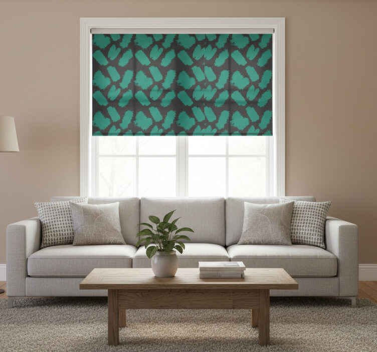 Store enrouleur moderne peinture noire et verte - TenStickers