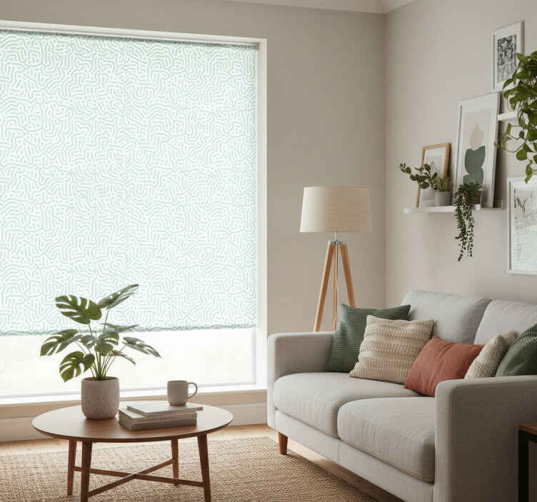 Store enrouleur moderne motif nature vert et blanc - TenStickers