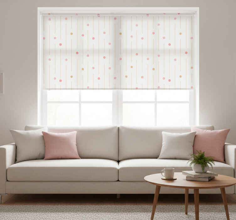 Store enrouleur moderne à pois colorés et lignes - TenStickers
