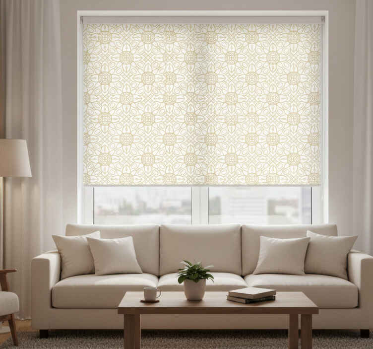 Store enrouleur moderne motif floral blanc - TenStickers