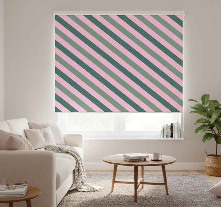 Store enrouleur moderne bloc de couleur rose et vert pastel - TenStickers