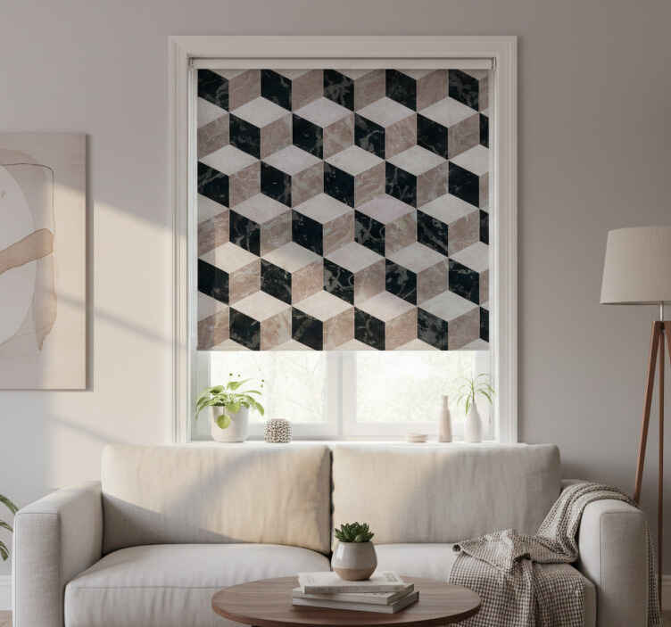 Store enrouleur moderne carreaux 3d minimalistes - TenStickers