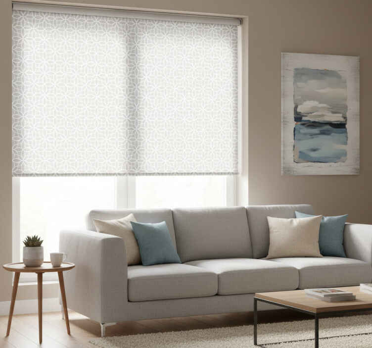 Store enrouleur moderne motif moderne gris et blanc - TenStickers