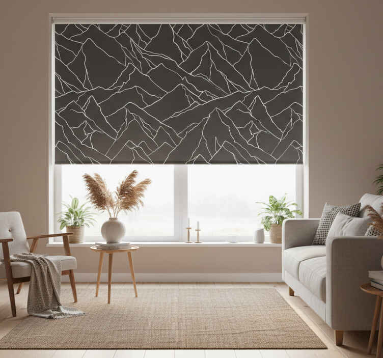 Modern roller blind mountain silhouette - TenStickers