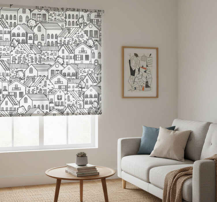 Modern stor perde şehir motifleri - TenStickers