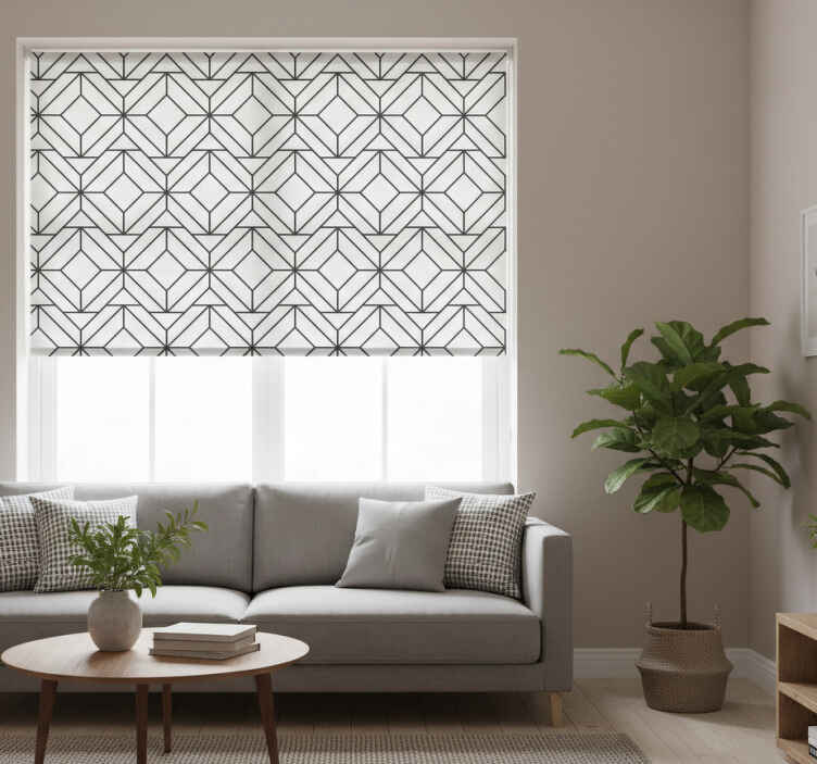 Modern blind black and white geometric design - TenStickers