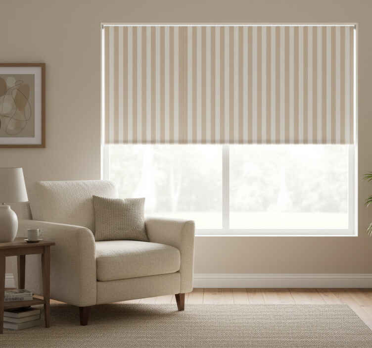 Persiana enrollable salón rayas beige - TenVinilo