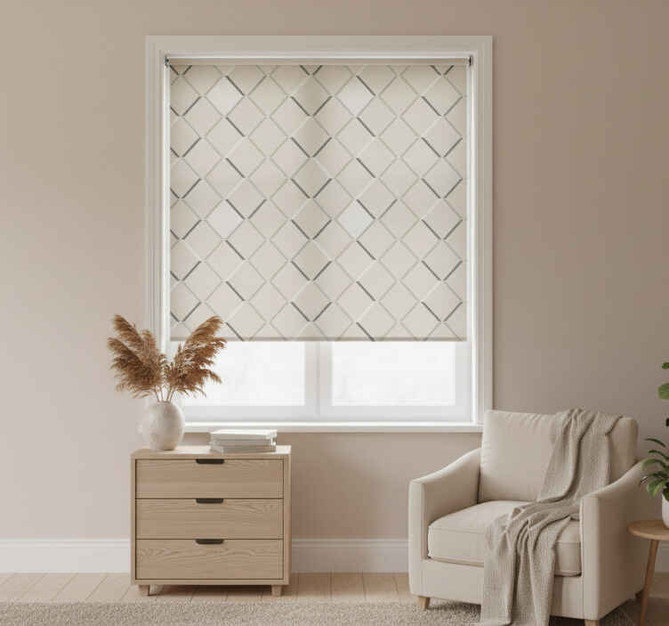 Gray roller blind with nordic diamonds - TenStickers