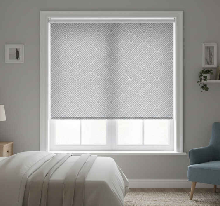 Gray roller blind with light grey zigzag lines - TenStickers