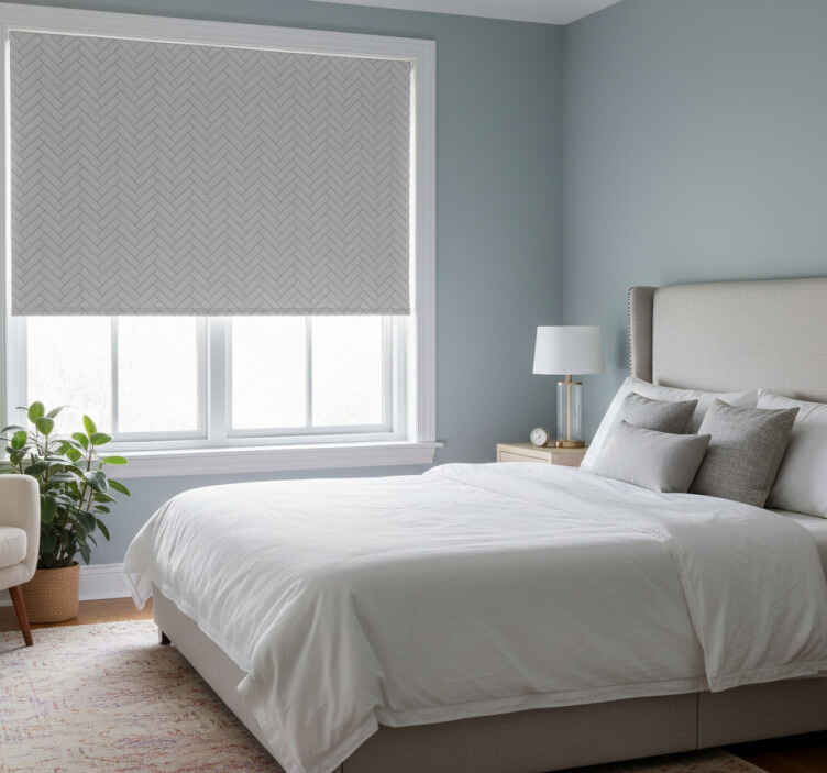 Gray roller blind in herringbone grey design - TenStickers