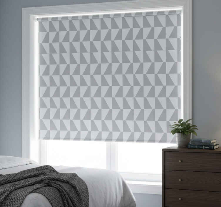 Gray roller blind gray trapeze curtain - TenStickers