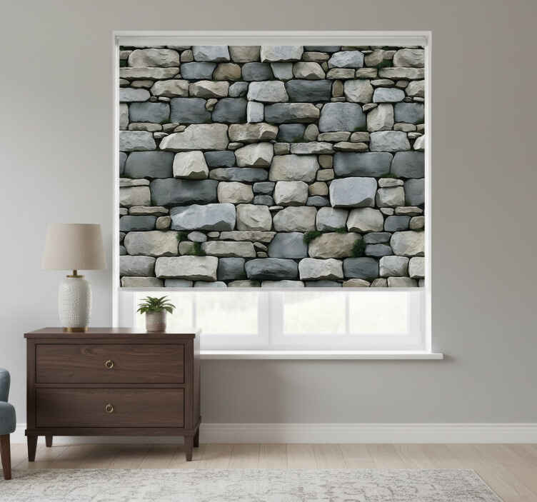 Gray roller blind with realistic design - TenStickers