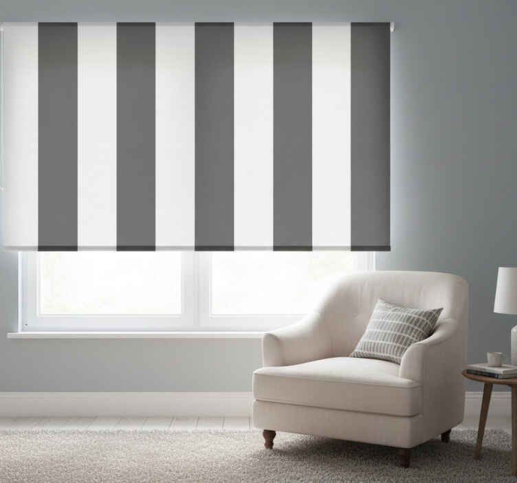 Gray roller blind with grey vertical lines - TenStickers