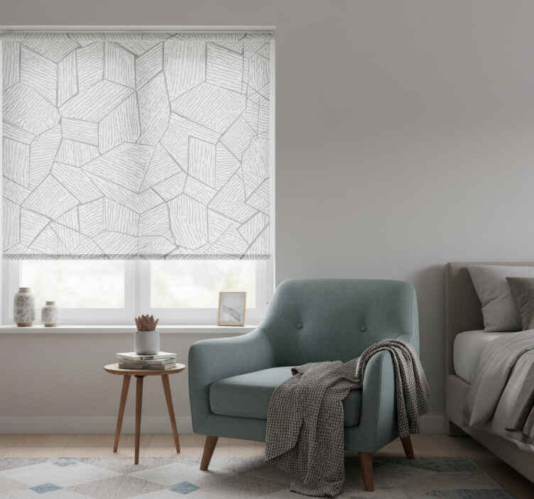 Gray roller blind with african fabric design - TenStickers