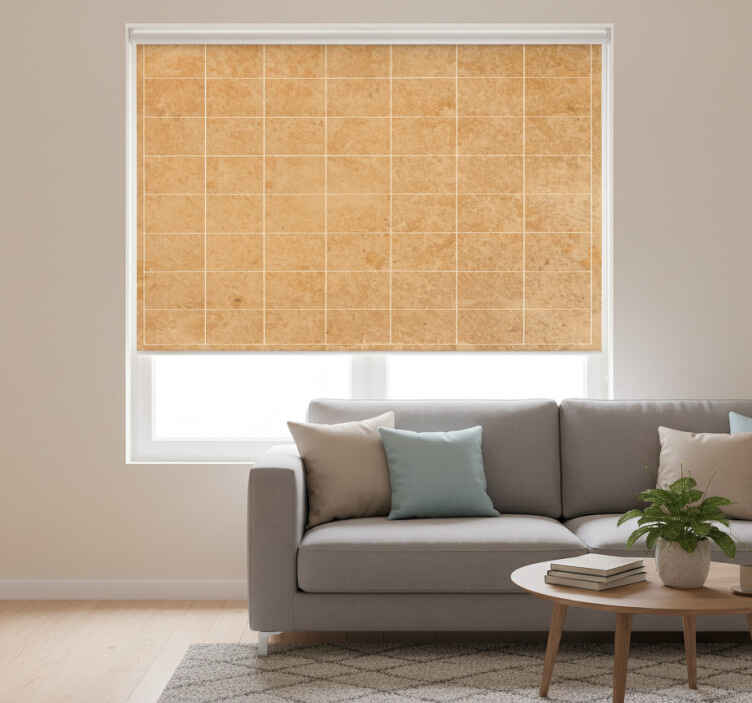 Beige rullaverho vaaleanbeigejä neliöitä - Tenstickers